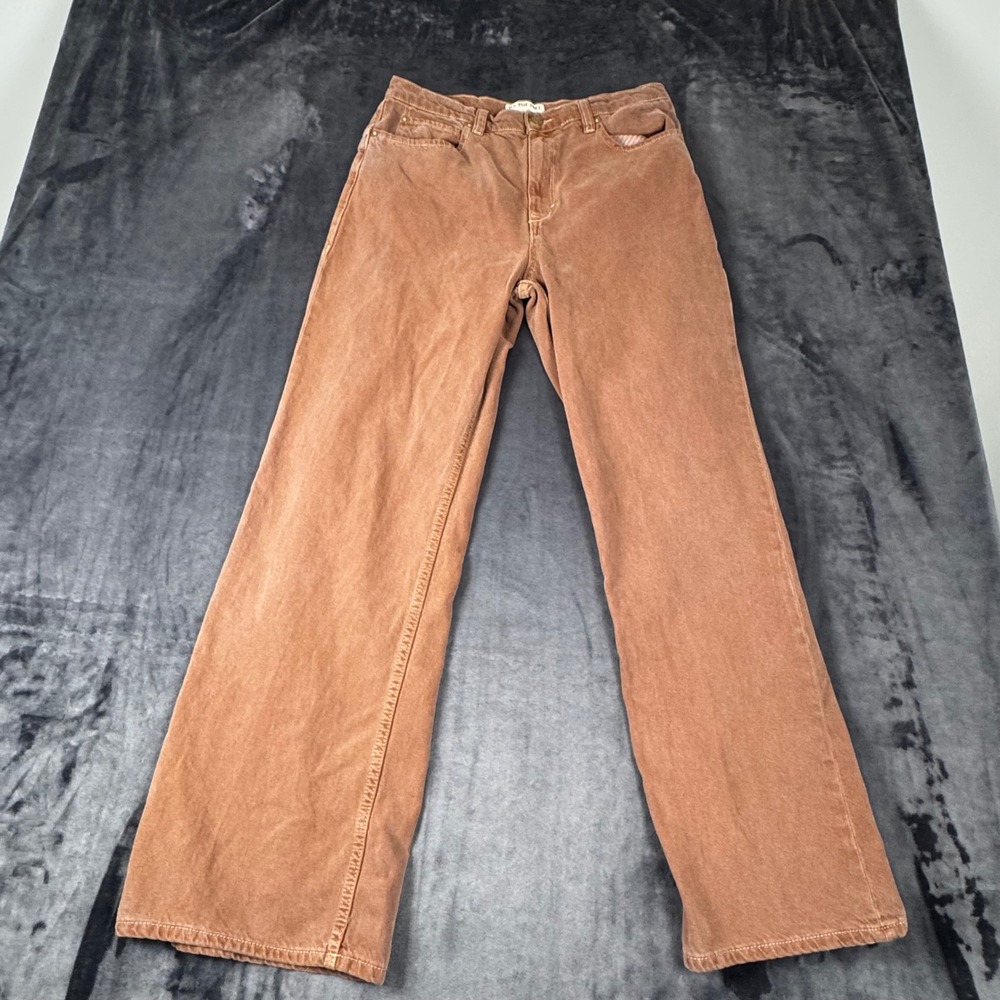 We The Free Carpenter Jeans Womens 30 Brown Wide Leg High Rise Cotton 3731